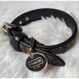 Coach Signature Logo Dog Collar Size XS